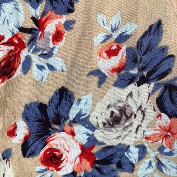 Altar’d State Long Sleeved Floral Blouse Tan Blue Red Women's Small - Picture 5 of 7